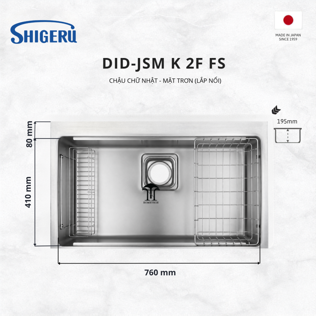 Chậu 1 Hố JS15 DID-JSM K 2F FS
