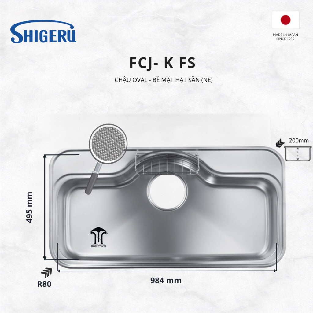 Chậu 1 Hố FCJ K FS