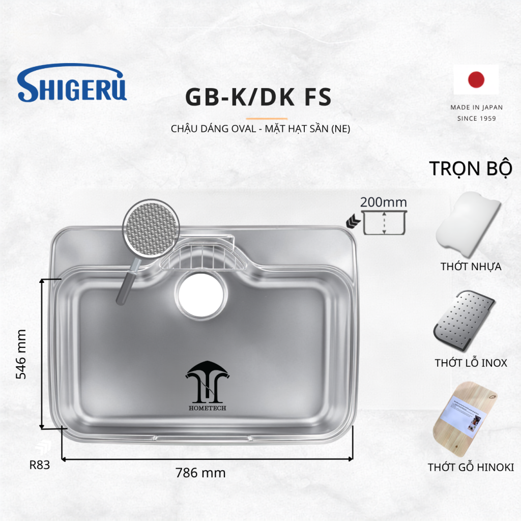 Chậu 1 Hố GB – K/DK FS