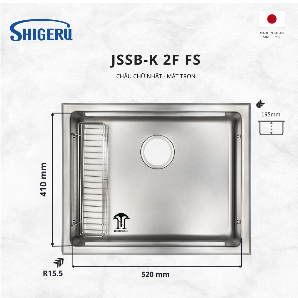 Chậu 1 Hố Dòng JS15 JSSB K 2F