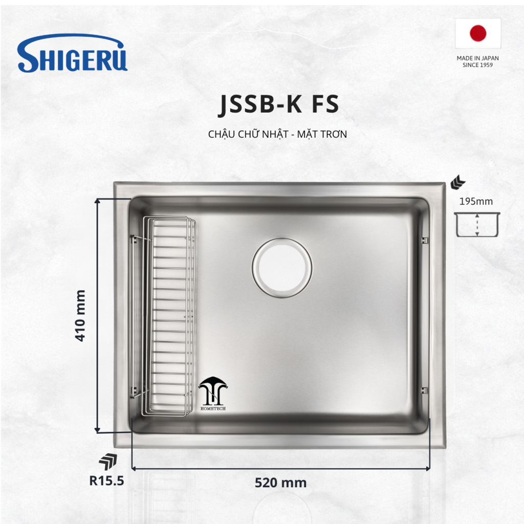 Chậu 1 Hố Dòng JS15 JSSB K FS